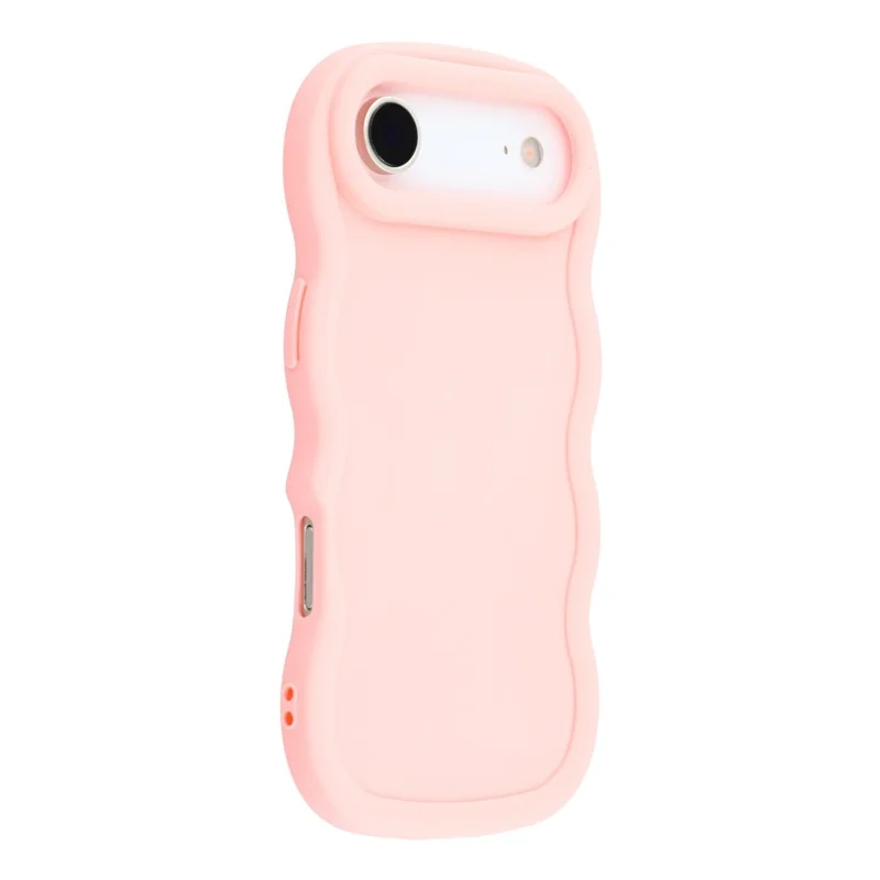 For iPhone Air Case TPU Protective Phone Cover Unique Curly Wave Frame - Pink