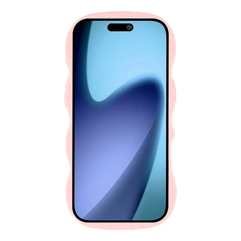 For iPhone Air Case TPU Protective Phone Cover Unique Curly Wave Frame - Pink