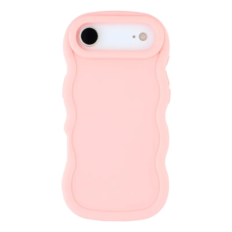 For iPhone Air Case TPU Protective Phone Cover Unique Curly Wave Frame - Pink