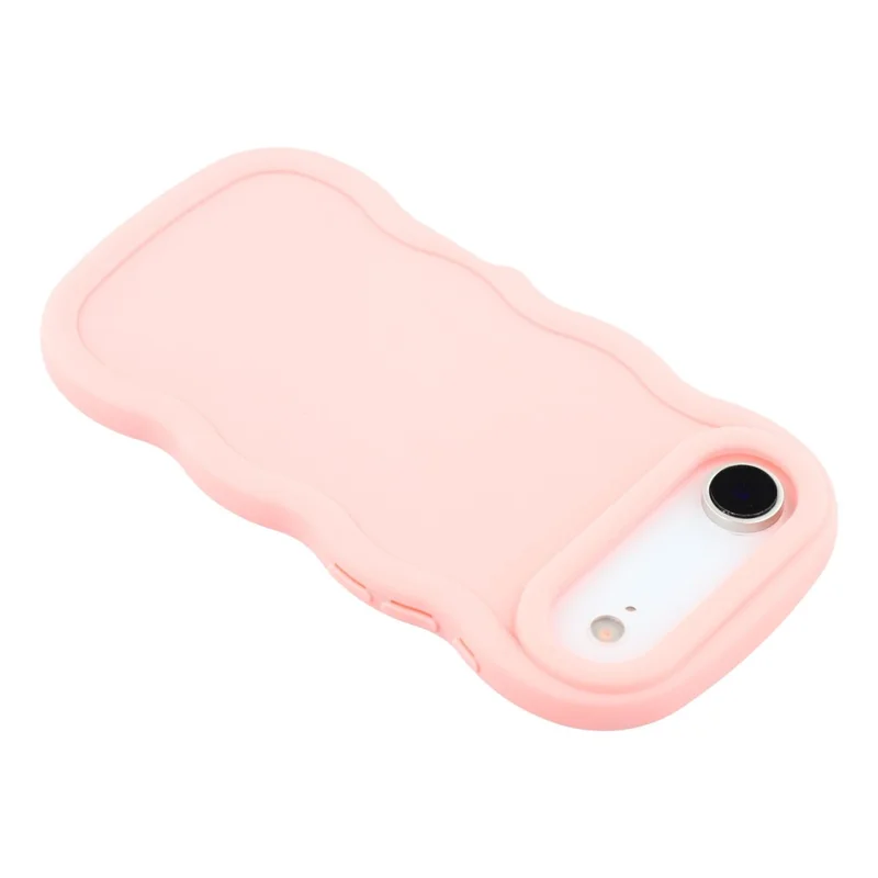 For iPhone Air Case TPU Protective Phone Cover Unique Curly Wave Frame - Pink