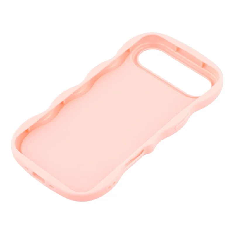 For iPhone Air Case TPU Protective Phone Cover Unique Curly Wave Frame - Pink