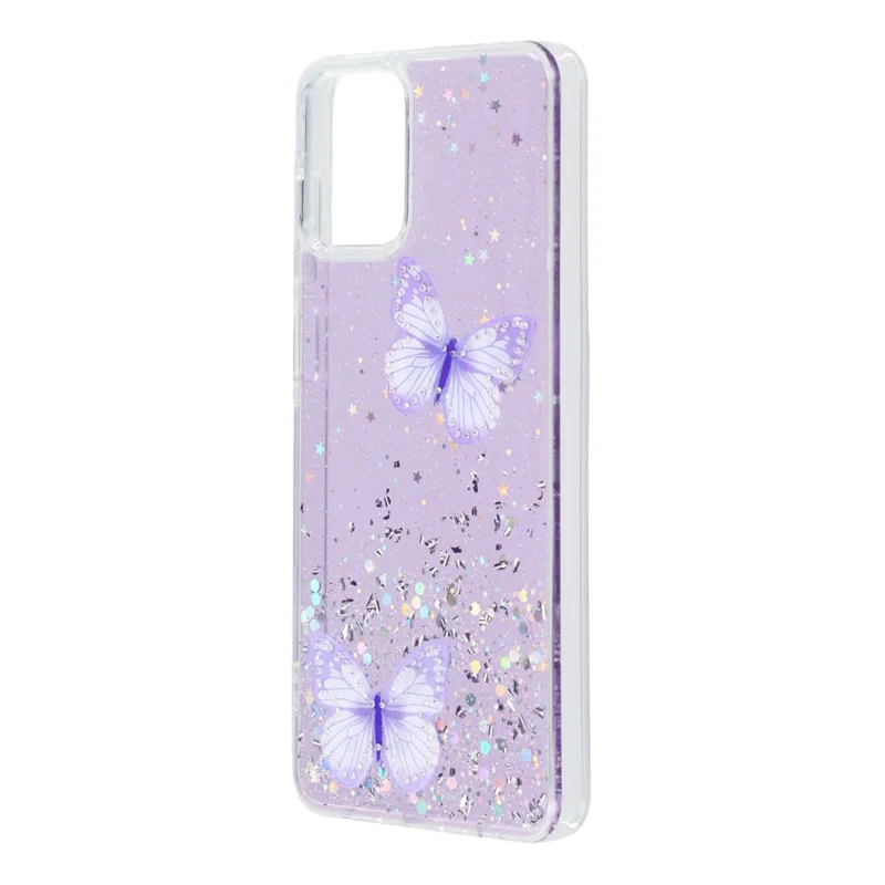 For Samsung Galaxy A07 4G Case Epoxy PVC Butterfly TPU Aesthetics Phone Cover - Purple