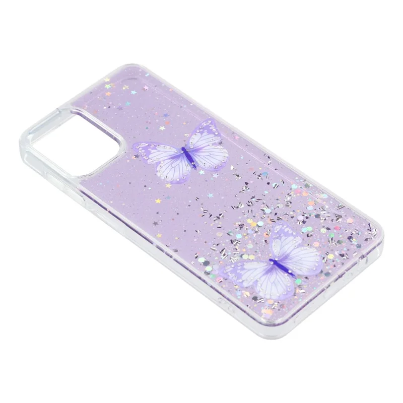 For Samsung Galaxy A07 4G Case Epoxy PVC Butterfly TPU Aesthetics Phone Cover - Purple