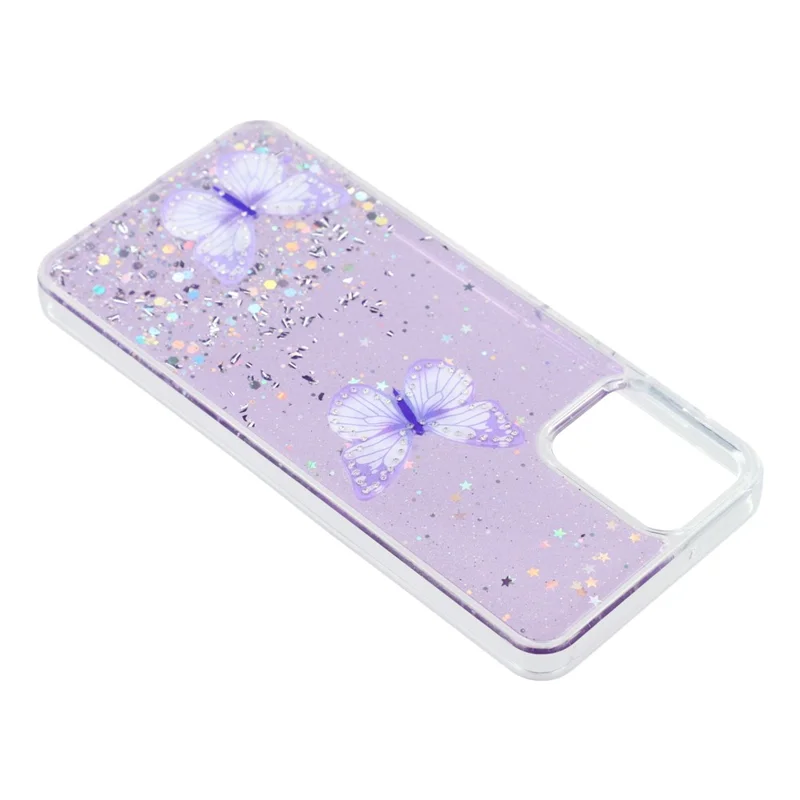 For Samsung Galaxy A07 4G Case Epoxy PVC Butterfly TPU Aesthetics Phone Cover - Purple