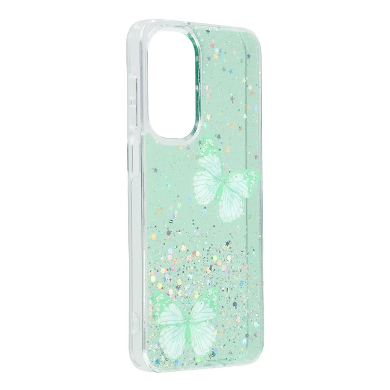 For Samsung Galaxy A17 5G Case Epoxy PVC Butterfly TPU Aesthetics Phone Cover - Green