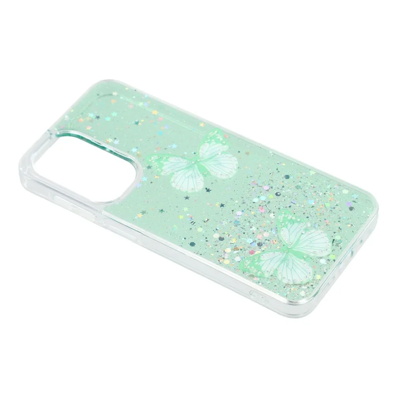 For Samsung Galaxy A17 5G Case Epoxy PVC Butterfly TPU Aesthetics Phone Cover - Green