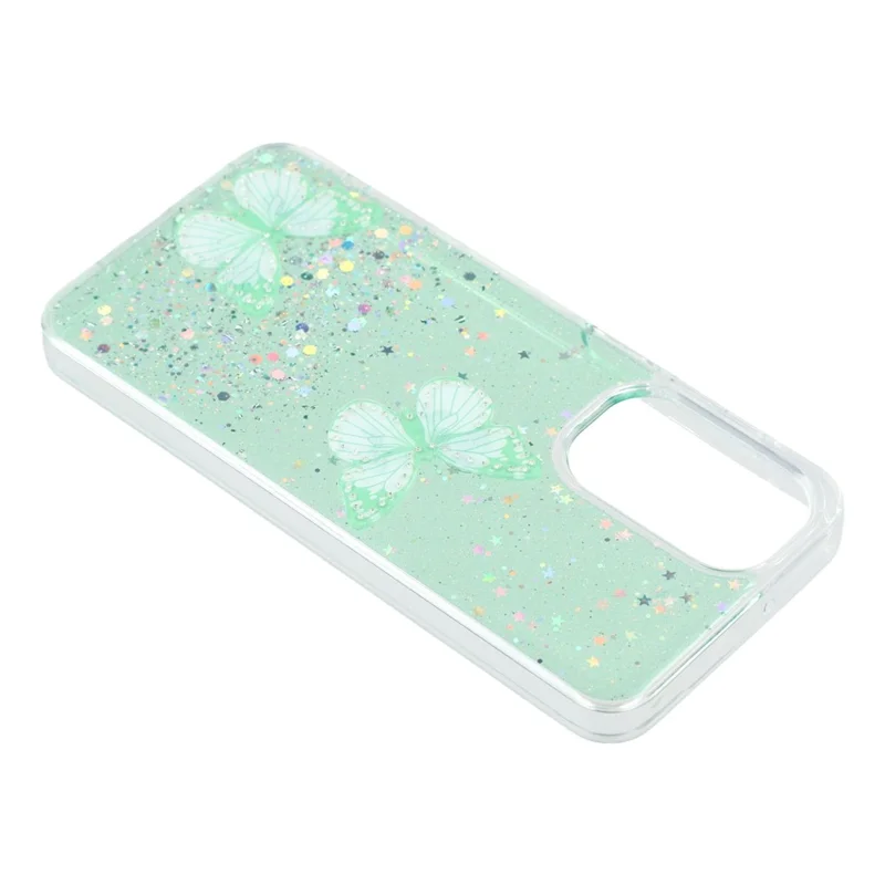 For Samsung Galaxy A17 5G Case Epoxy PVC Butterfly TPU Aesthetics Phone Cover - Green