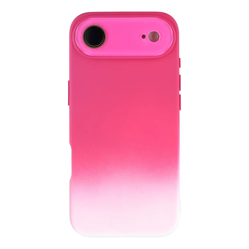 For iPhone Air Case Dual-Color Gradient TPU + Fiber Lining Phone Cover with Lens Protector - Rose Gradient