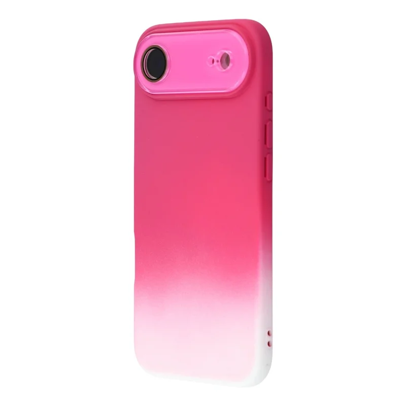 For iPhone Air Case Dual-Color Gradient TPU + Fiber Lining Phone Cover with Lens Protector - Rose Gradient