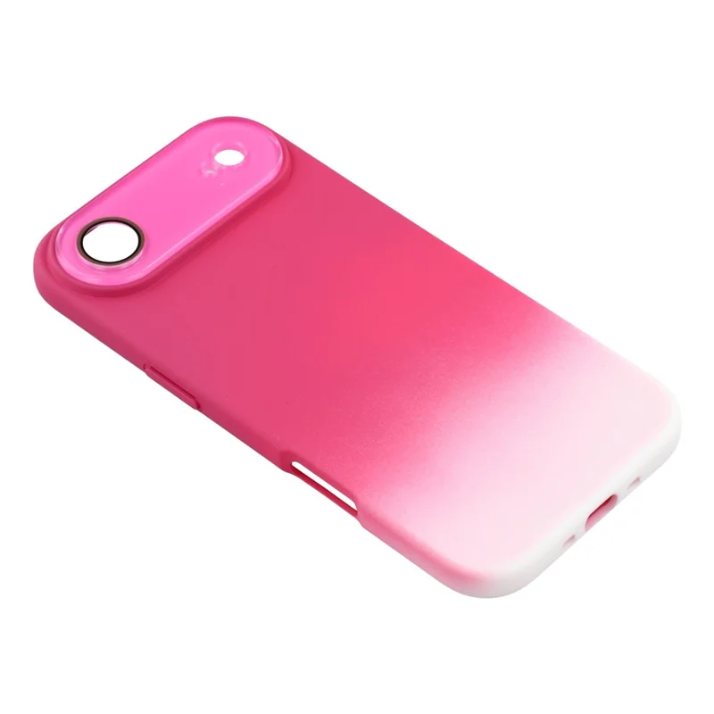 For iPhone Air Case Dual-Color Gradient TPU + Fiber Lining Phone Cover with Lens Protector - Rose Gradient