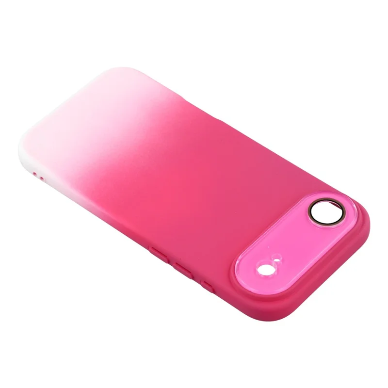 For iPhone Air Case Dual-Color Gradient TPU + Fiber Lining Phone Cover with Lens Protector - Rose Gradient