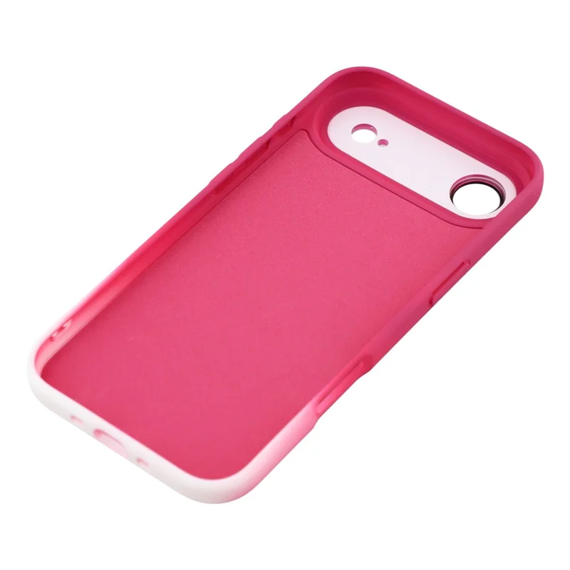 For iPhone Air Case Dual-Color Gradient TPU + Fiber Lining Phone Cover with Lens Protector - Rose Gradient