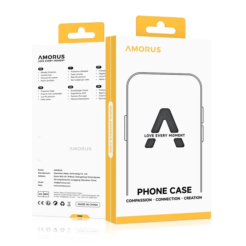 AMORUS For Samsung Galaxy S24 Case with Sliding Card Holder PC TPU Phone Back Cover - Rose Gold