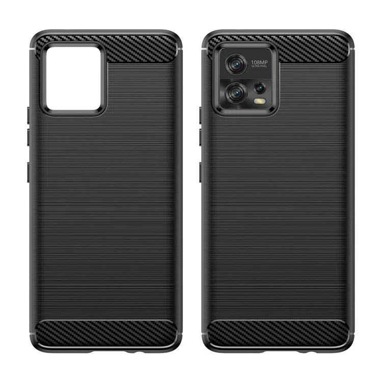 Чехол-накладка для Motorola Moto G72 4G, защита от падений, гибкий TPU, задняя крышка, текстура «Карбоновое волокно», черный