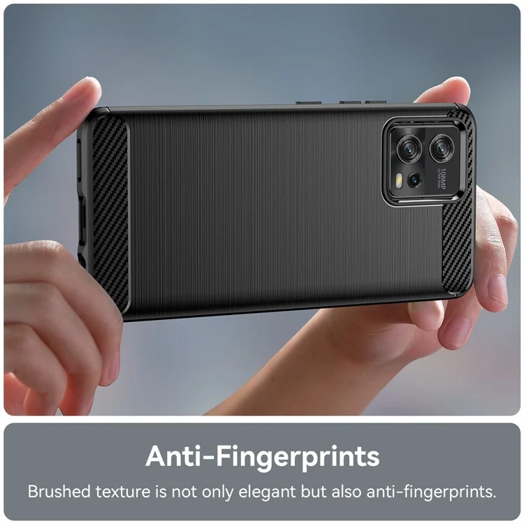 Чехол-накладка для Motorola Moto G72 4G, защита от падений, гибкий TPU, задняя крышка, текстура «Карбоновое волокно», черный