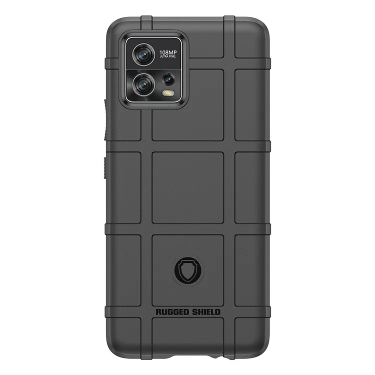 Para Motorola Moto G72 4G Anti-arranhões Capa de Proteção de Telefone TPU Quadriculado Resistente - Preto