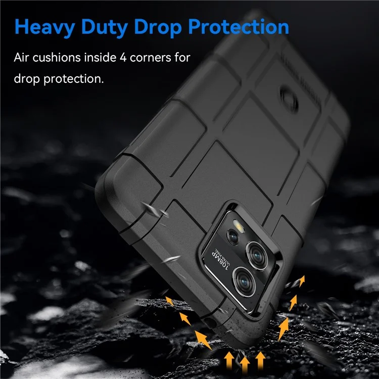Para Motorola Moto G72 4G Anti-arranhões Capa de Proteção de Telefone TPU Quadriculado Resistente - Preto