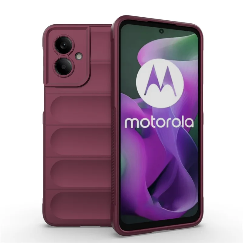 AMORUS For Motorola Moto G55 5G Case Shockproof Soft TPU Rugged Phone Back Cover - Wine Red