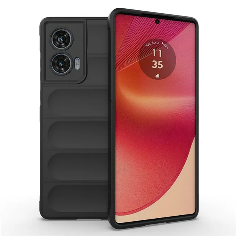 Capa AMORUS para Motorola Edge 50 Fusion 5G à Prova de Choque, TPU Macio, Capa Traseira Resistente - Preto