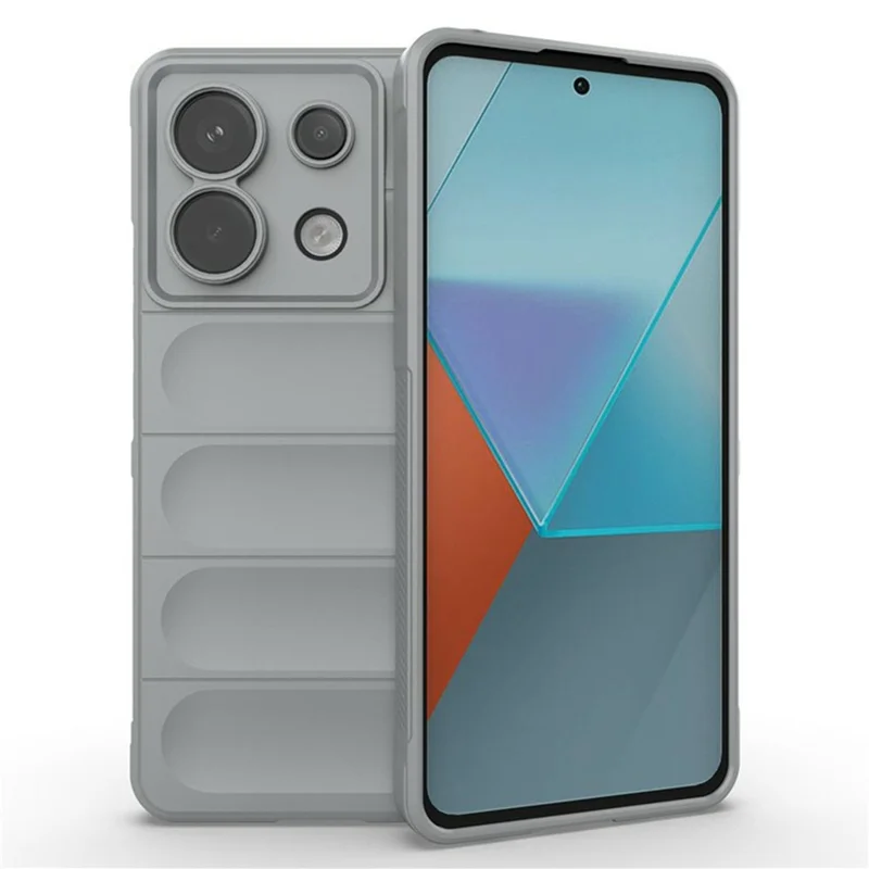 AMORUS Per Xiaomi Redmi Note 13 Pro 5G / Poco X6 5G Cover Antiurto Morbido TPU Resistente Custodia Posteriore per Telefono - Grigio Chiaro
