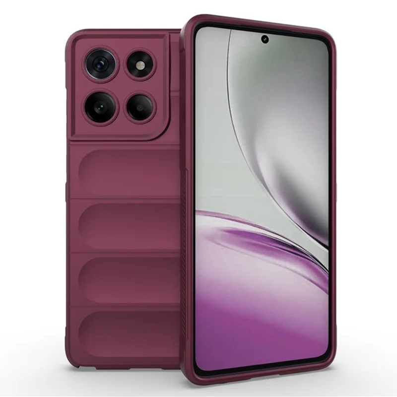 AMORUS For Motorola Edge 60 Stylus 5G Case Shockproof Soft TPU Rugged Phone Back Cover - Wine Red