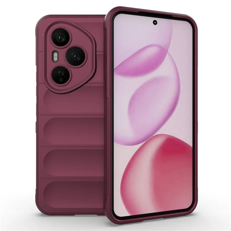 Etui AMORUS do Honor 400 Pro 5G (Global) odporno na wstrząsy miękkie z TPU wytrzymałe etui tylna pokrywa - czerwony wino