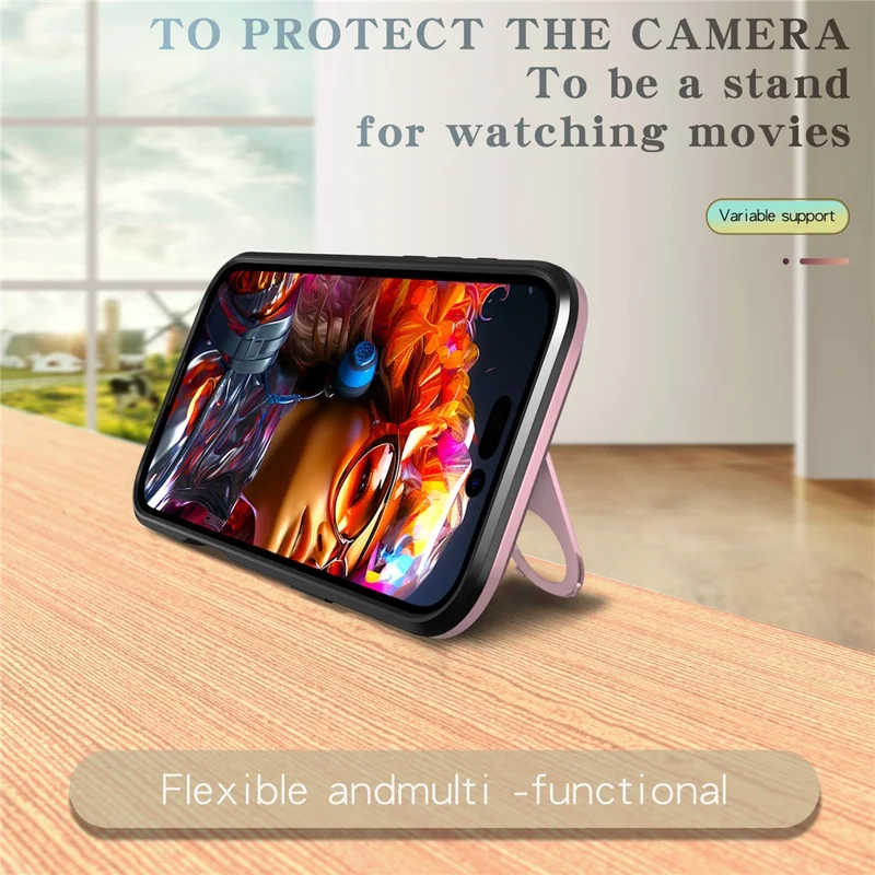 Bulk Purchasing For iPhone Air Magnetic Case with Lens Guard Kickstand PC + TPU Phone Back Cover - Black