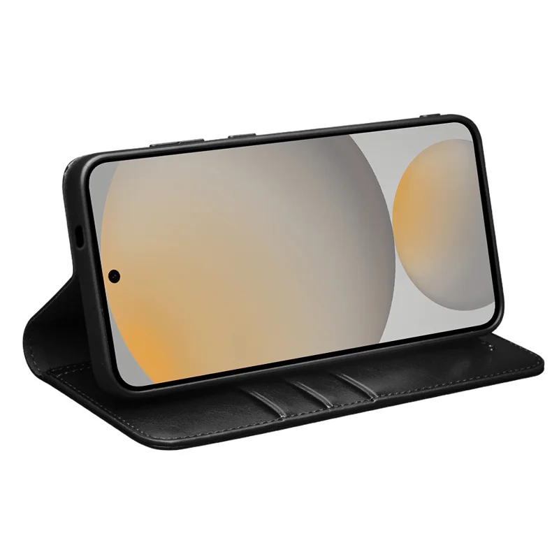 Funda Tipo Billetera QIALINO para Samsung Galaxy S25 FE Soporte Piel de Vaca Genuina Negra