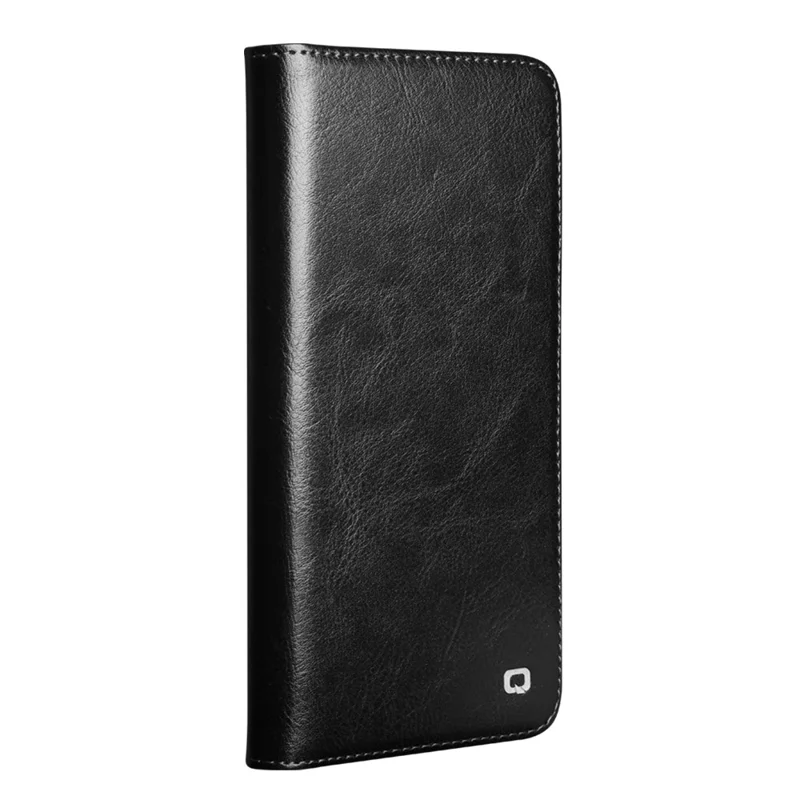 Funda Tipo Billetera QIALINO para Samsung Galaxy S25 FE Soporte Piel de Vaca Genuina Negra