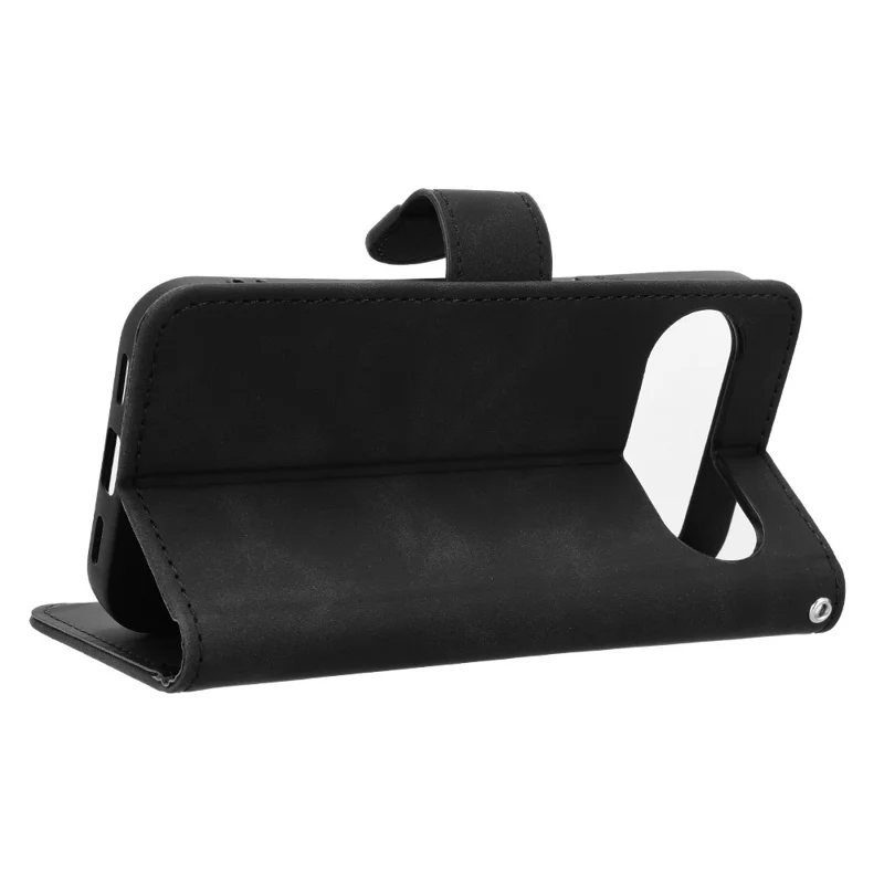 Capa de Couro Para Google Pixel 10 / Pixel 10 Pro com Sensação de Couro, Anti-Queda, Carteira Flip - Preto