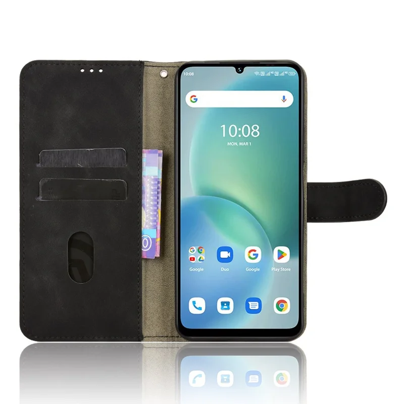 Pour Umidigi G9x 4G / G100x 4G Étui en Cuir Effet Peau Antichoc Portefeuille Housse de Téléphone Rabattable - Noir