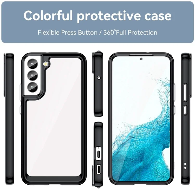 Per Samsung Galaxy S23 TPU Bumper Acrylic Back Phone Case Drop-proof Protective Cover - Nero
