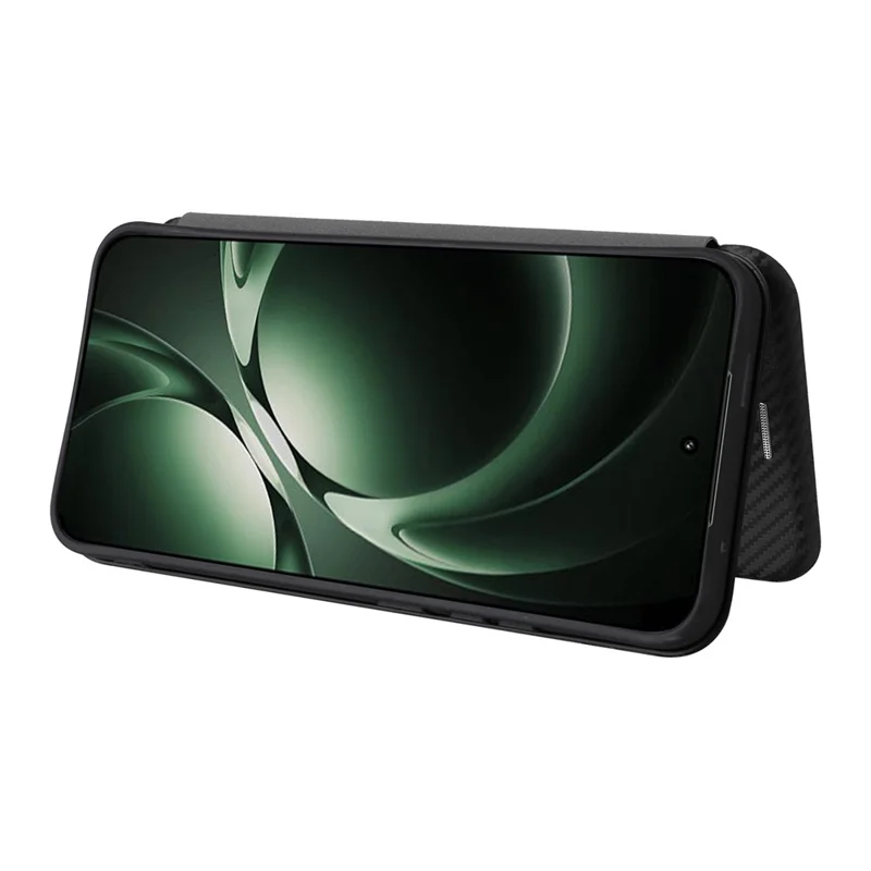 Чехол для Xiaomi Redmi K80 Ultra 5G / K80 Pro 5G из углеродного волокна с текстурой, противоударный, кожаный - Черный