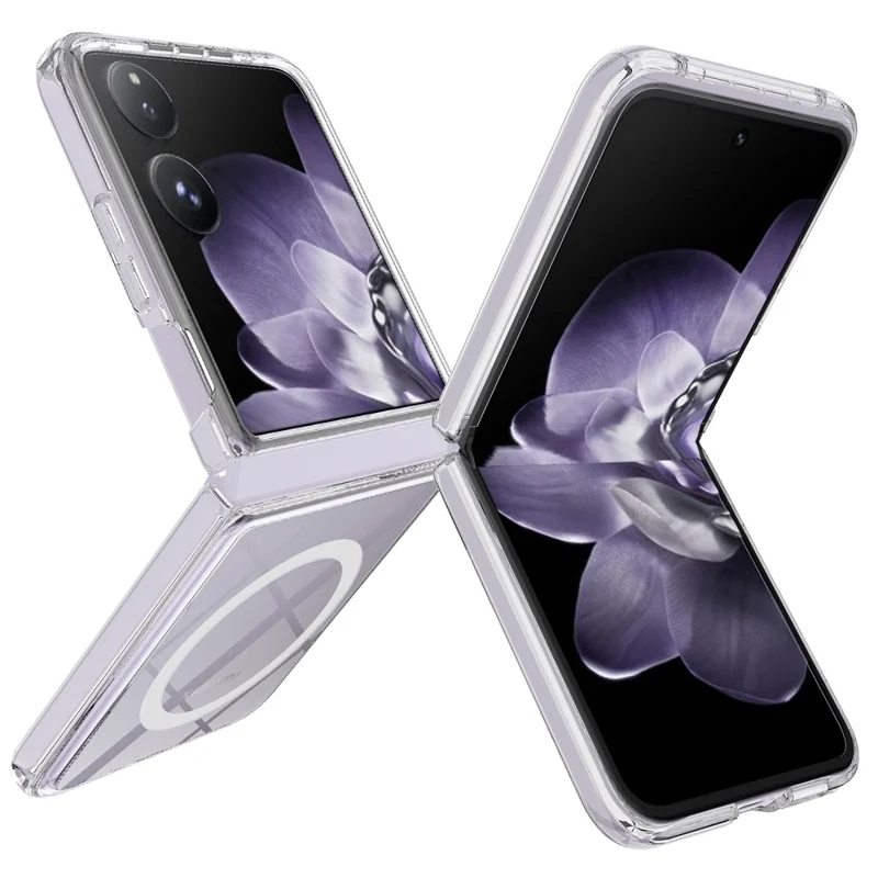 For Xiaomi Mix Flip 2 Clear Phone Magnetic Case TPU + Acrylic Back Cover