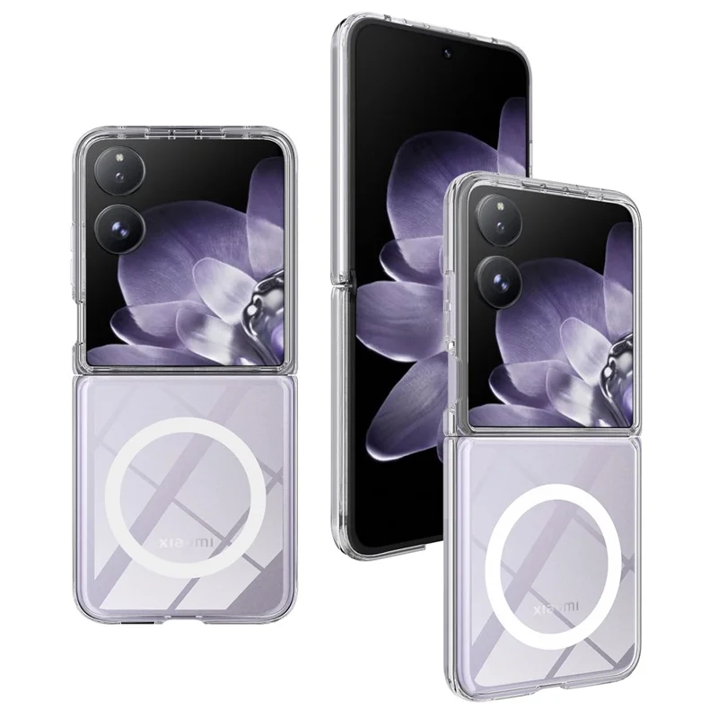 For Xiaomi Mix Flip 2 Clear Phone Magnetic Case TPU + Acrylic Back Cover