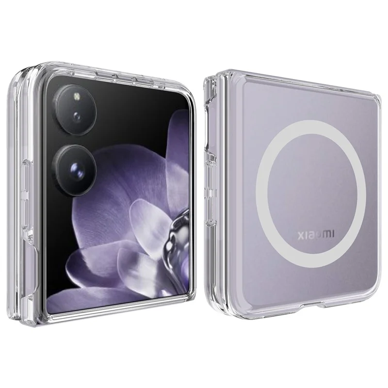 For Xiaomi Mix Flip 2 Clear Phone Magnetic Case TPU + Acrylic Back Cover