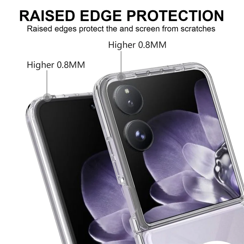 For Xiaomi Mix Flip 2 Clear Phone Magnetic Case TPU + Acrylic Back Cover