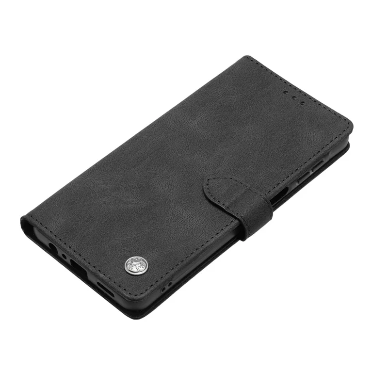 For Xiaomi Redmi Note 14 Pro 5G Leather Case Solid Color Phone Wallet Cover - Black