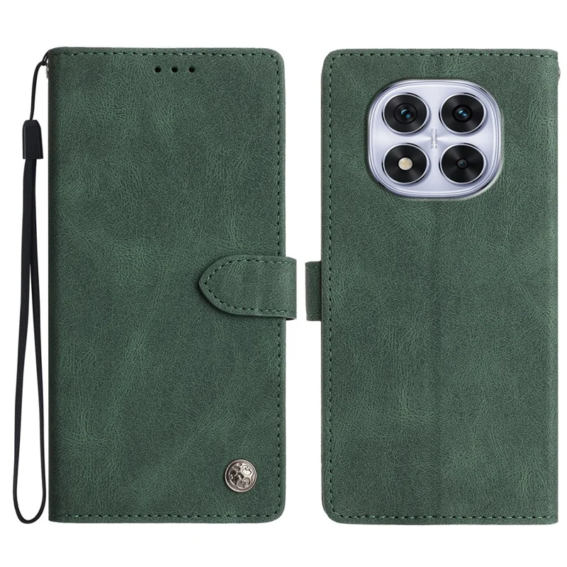 Für Xiaomi Redmi Note 14 Pro+ 5G Lederhülle Einfarbige Handyhülle Brieftasche - Grün