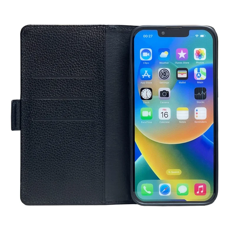 Bulk Purchasing For iPhone 16 Pro Max Wallet Case DIY Heat Transfer Printing Blank Leather Phone Cover with Stand / Litchi Texture