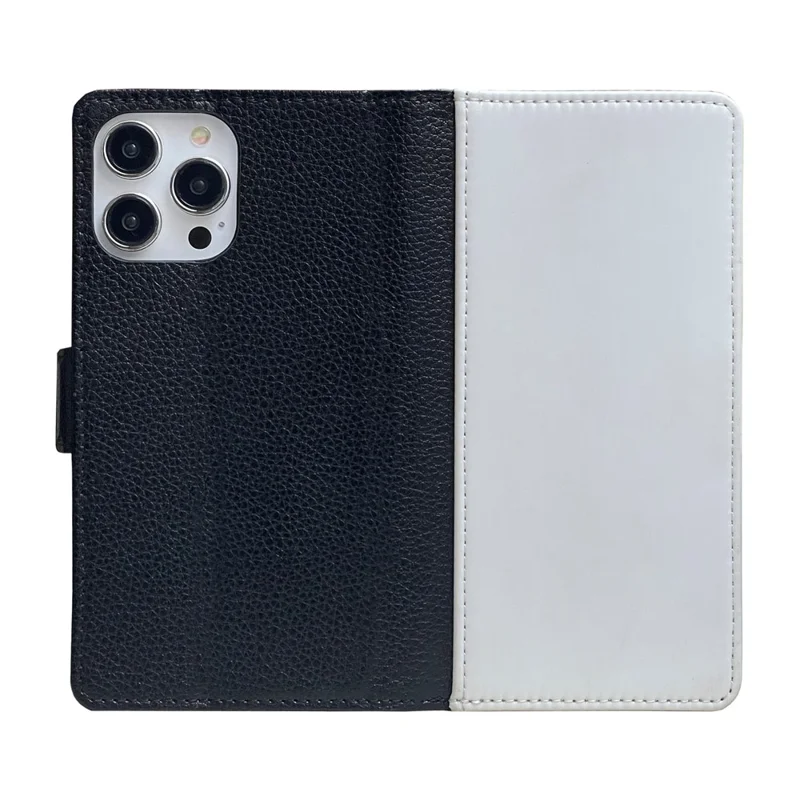 Bulk Purchasing For iPhone 14 Pro Max Wallet Case DIY Heat Transfer Printing Blank Leather Phone Cover with Stand / Litchi Texture