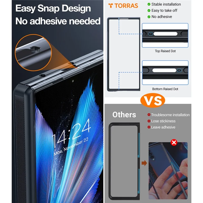 TORRAS Pour Samsung Galaxy Z Fold7 5G Étui Magnétique Rotatif à 360 Degrés avec Support Béquille en PC pour Téléphone