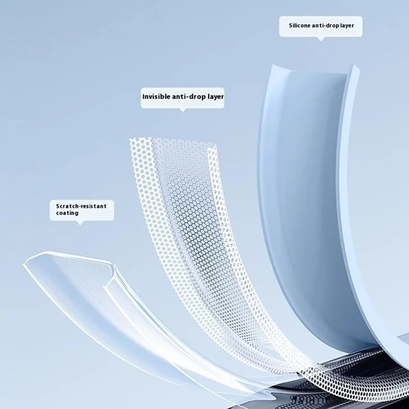 For iPhone 16e Case Ultradunne Vloeibare Silicone + PC Krasbestendige Telefoonhoes - Ijsblauw