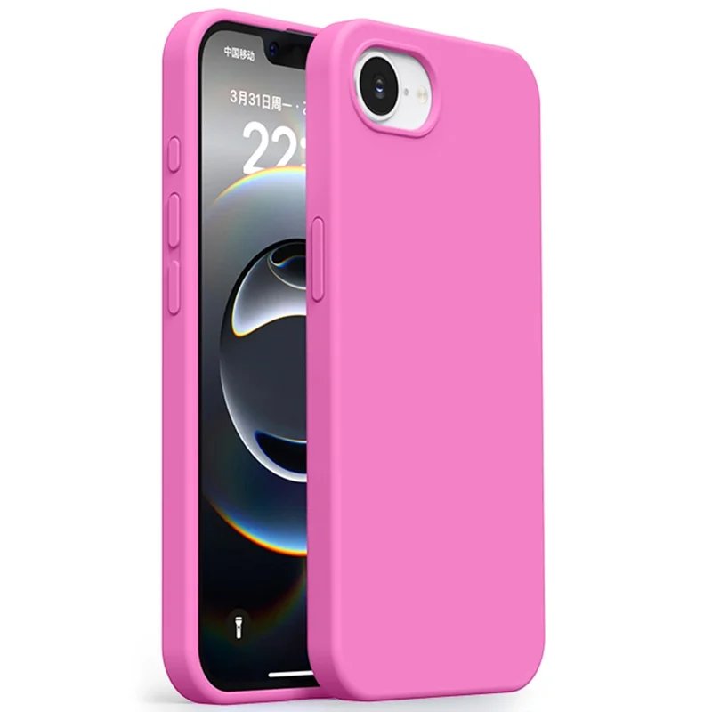 For iPhone 17e / 16e Case Ultra Thin Liquid Silicone + PC Anti-Scratch Phone Cover - Rose Pink