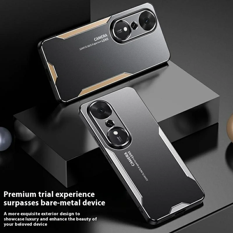 Capa de telefone 5G For Honor Play 70 Plus Liga de alumínio TPU PC - Dourado