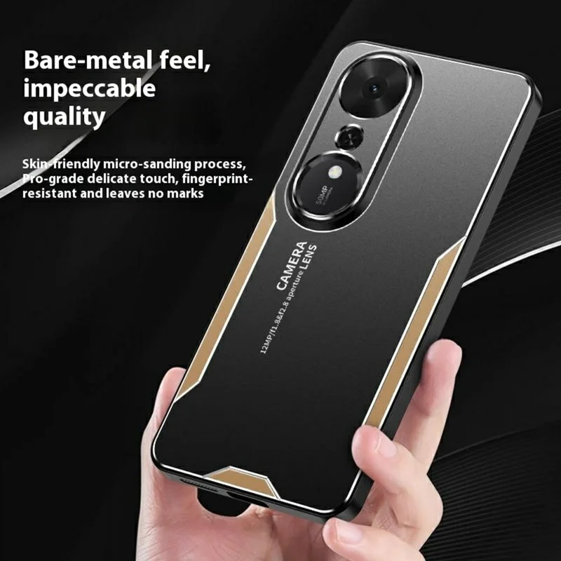 Capa de telefone 5G For Honor Play 70 Plus Liga de alumínio TPU PC - Dourado