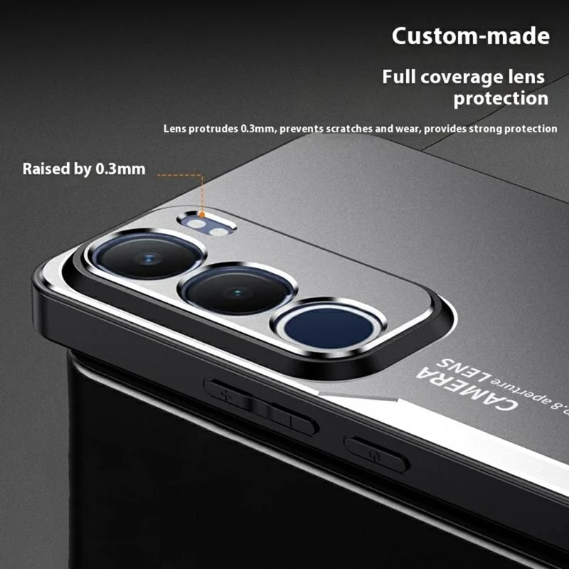 Étui pour téléphone vivo Y50 en alliage d'aluminium TPU PC - Bleu - Or