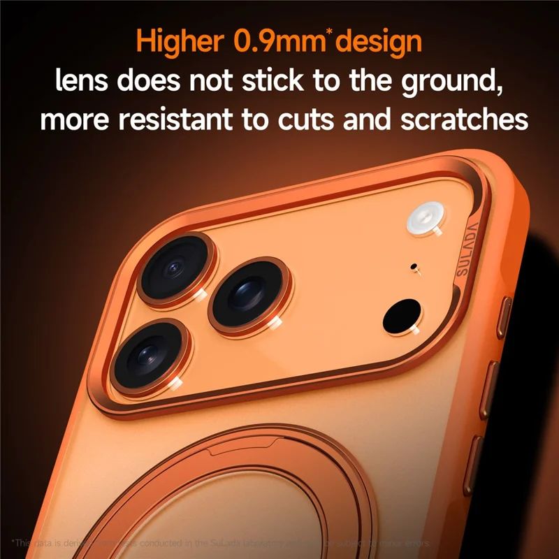 SULADA per iPhone 17 Pro Cover Magnetica Custodia Anti-Impronte Opaca TPU + PC con Supporto - Arancione