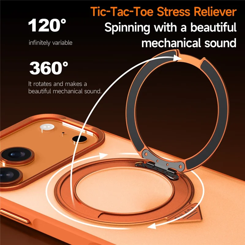 SULADA per iPhone 17 Pro Cover Magnetica Custodia Anti-Impronte Opaca TPU + PC con Supporto - Arancione