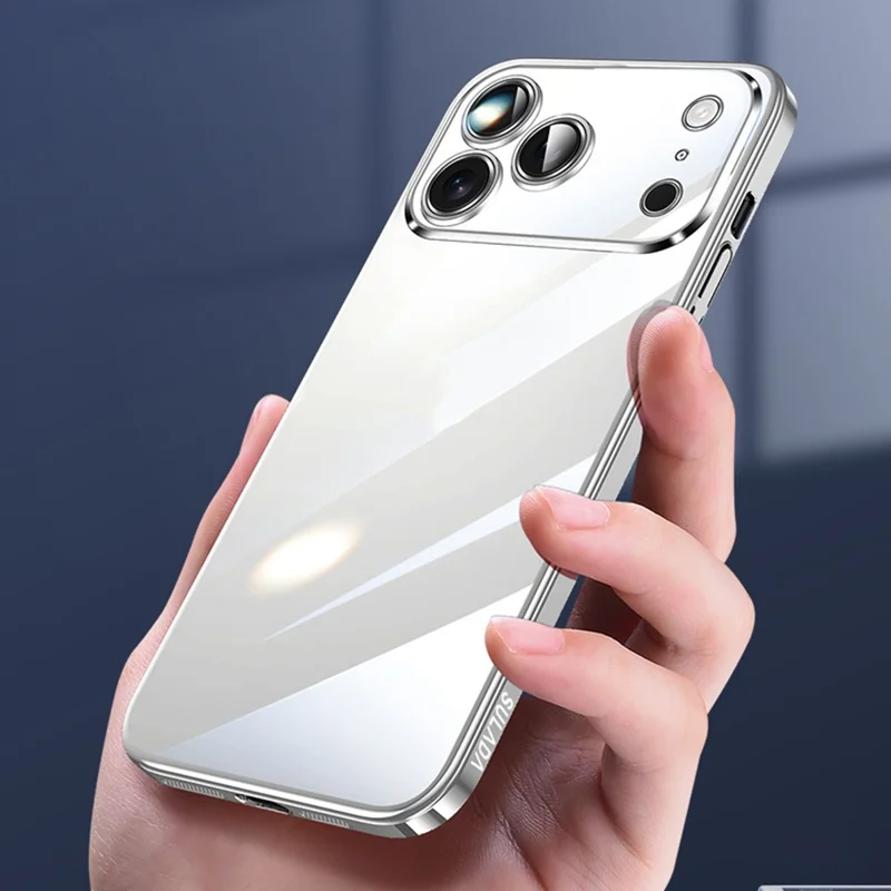 SULADA JINGJIA Series For iPhone 17 Pro Max Case Electroplating Hard PC Clear Phone Case with Lens Film - Black